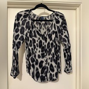 Old Navy cheetah print black blouse for work or events